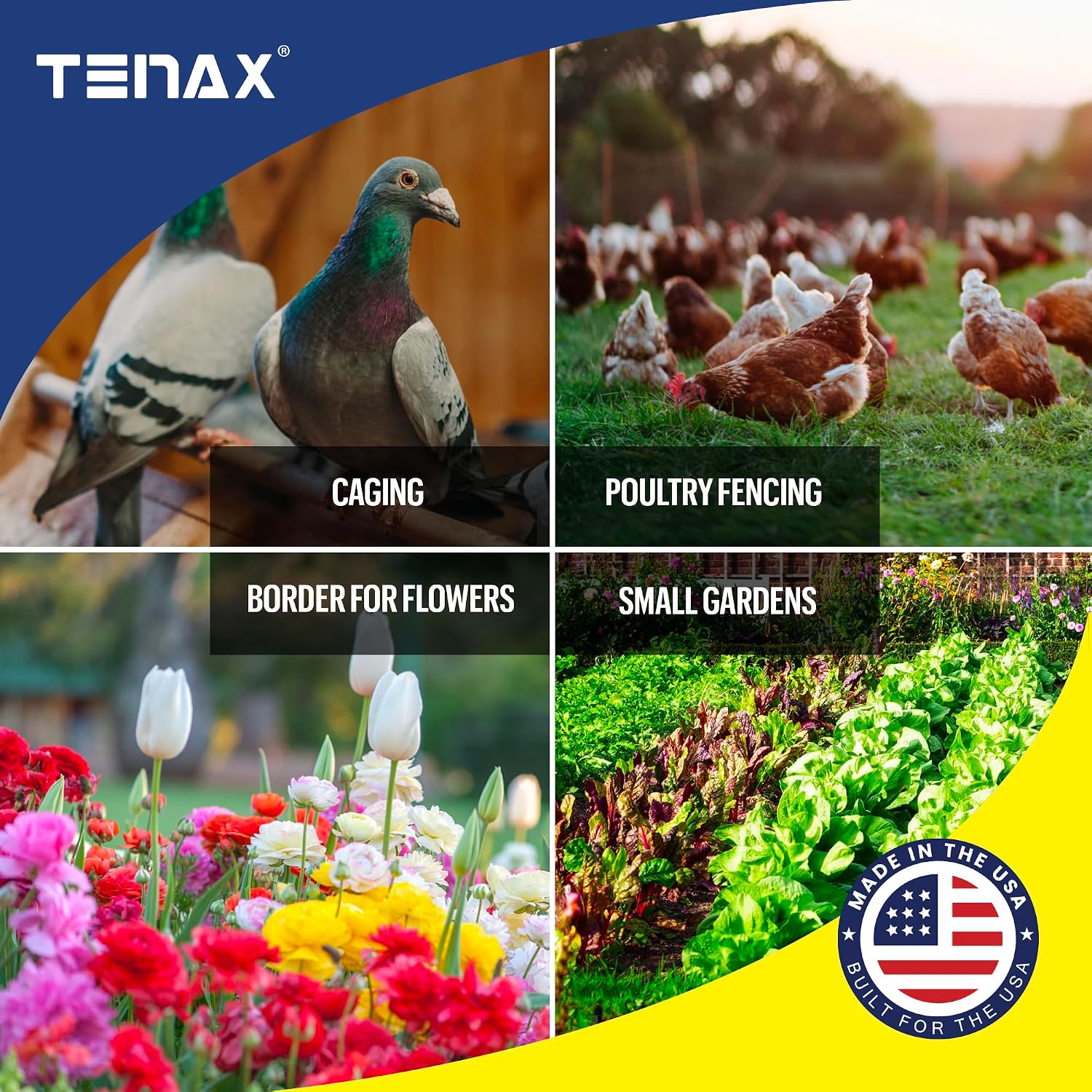 Tenax Multi-Purpose Net - Black Plastic Netting, Versatile Garden Fence - 3' x 50' - Polypropylene
