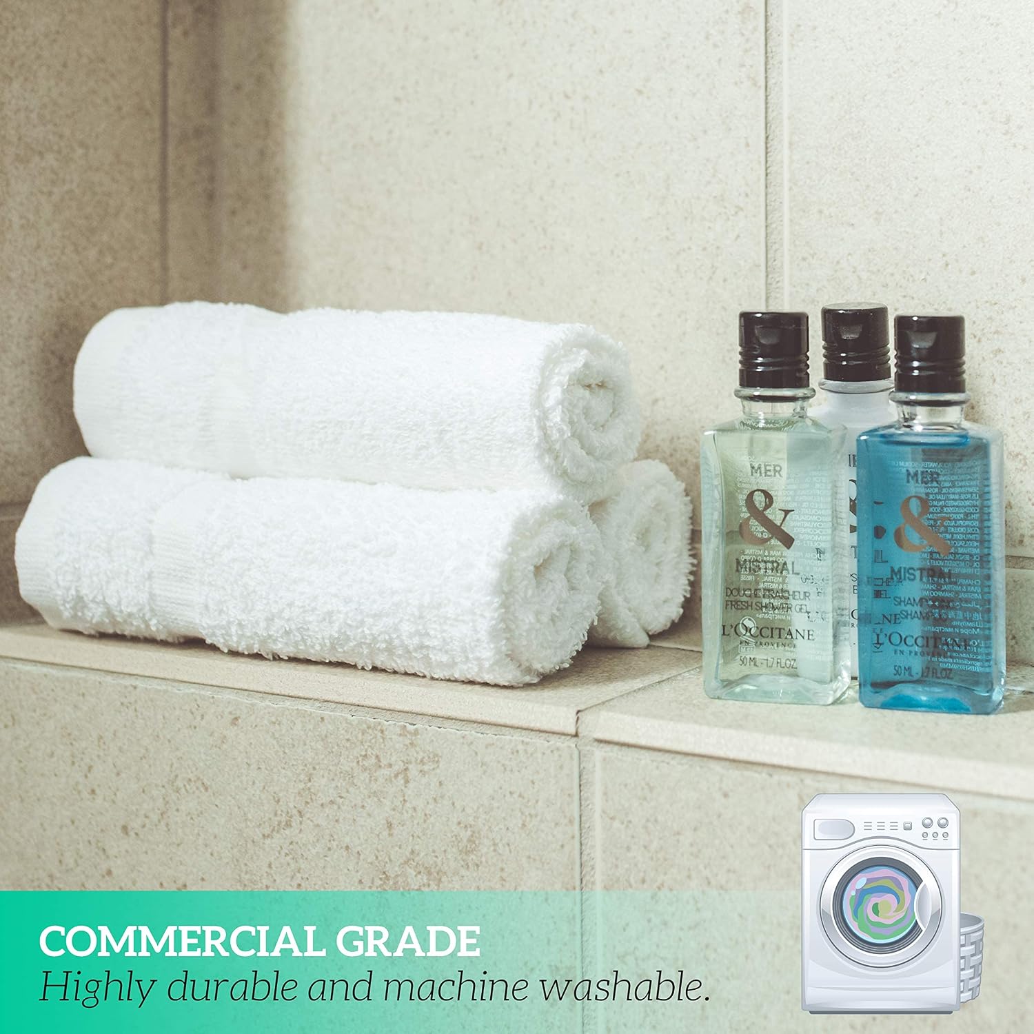 GREEN LIFESTYLE 24 Pack Black Pack Hand Towels 16 x 27 Premium Spa Quality, Super Soft and Absorbent for Gym, Pool, Spa, Salon and Home