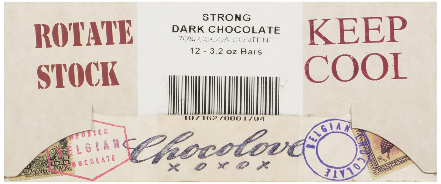 Chocolove Dark Chocolate, Strong 70%, 3.2 Ounce (Pack of 12)