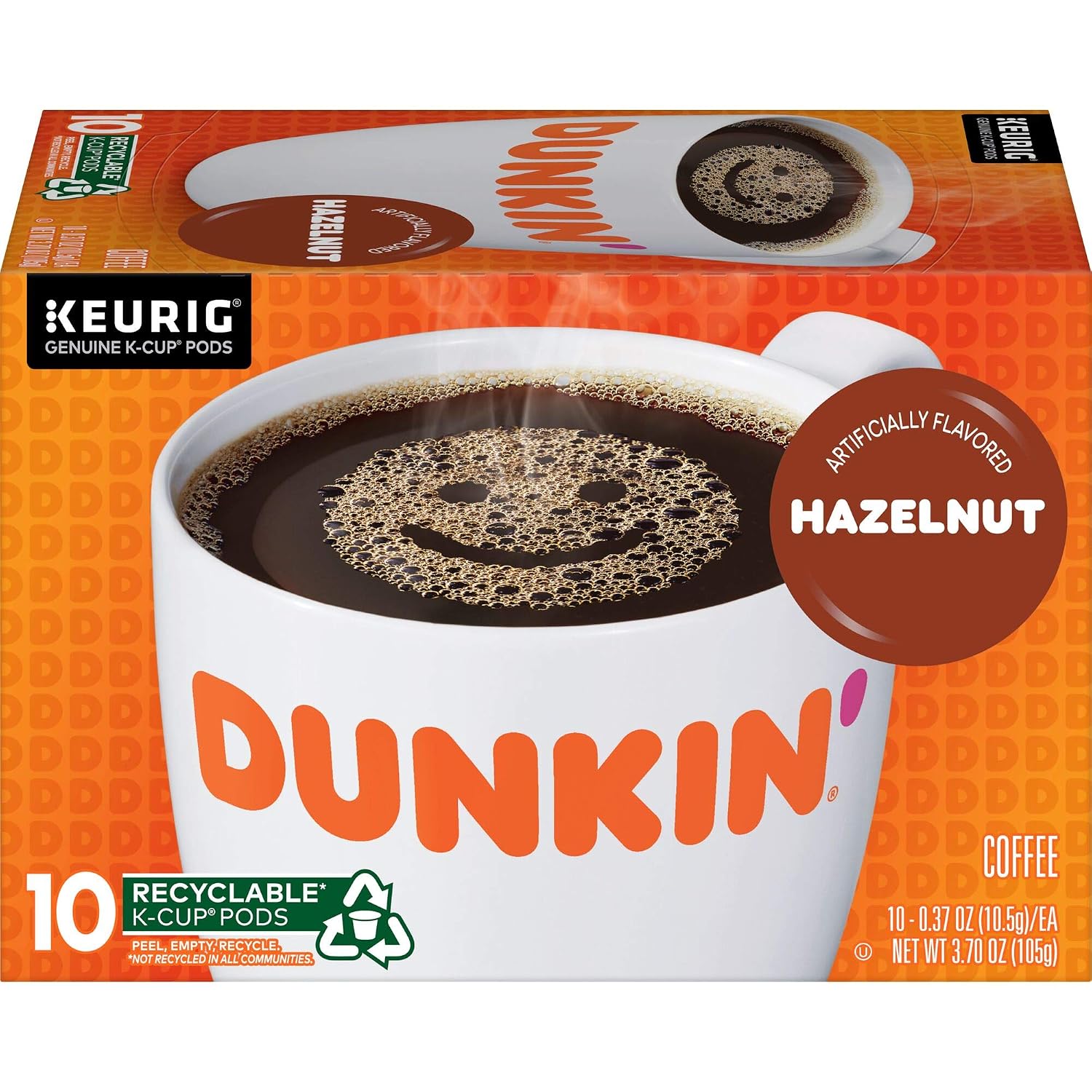 Dunkin’ French Vanilla Artificially Flavored Coffee, 60 Keurig K-Cup Pods | 6 boxes of 10 single serve coffee pods each, Smooth & rich flavor, Made with arabica coffee, Shelf stable, SNAP EBT eligible