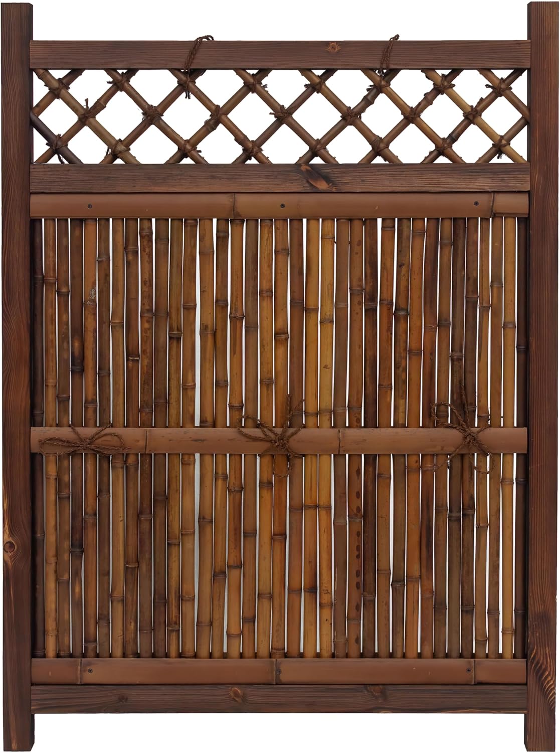 Red Lantern 4 x 1.5 ft. Japanese Bamboo Kumo Fence Panel, 4ft. x 2ft, Brown