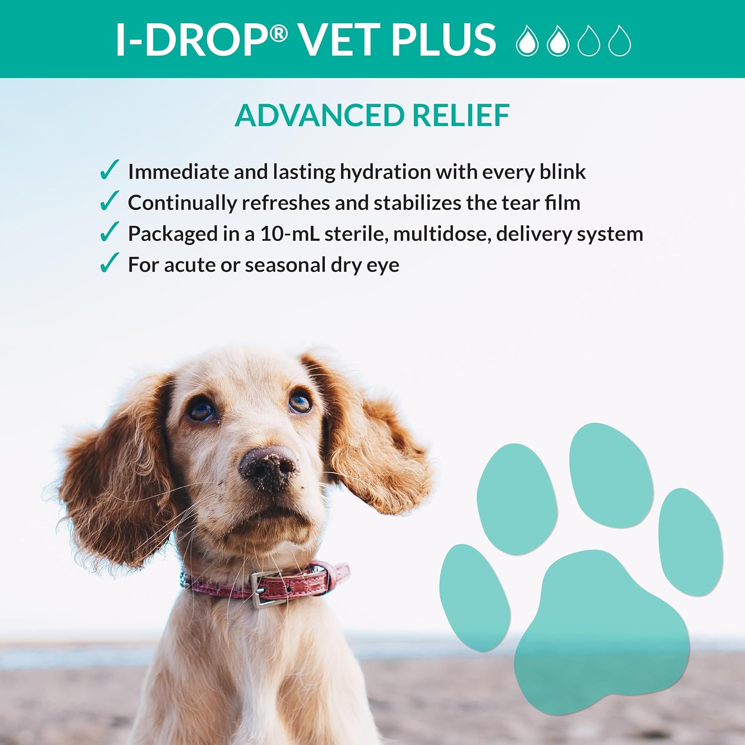 I-DROP Vet Plus Dog Eye Drops, 0.25% Hyaluronan, Seasonal Dry Eye