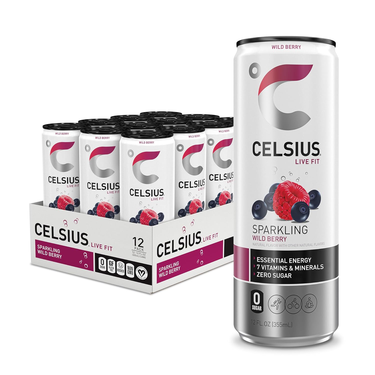 CELSIUS Sparkling Cola, Sugar Free Energy Drink, 12 Fl Oz (Pack of 12)
