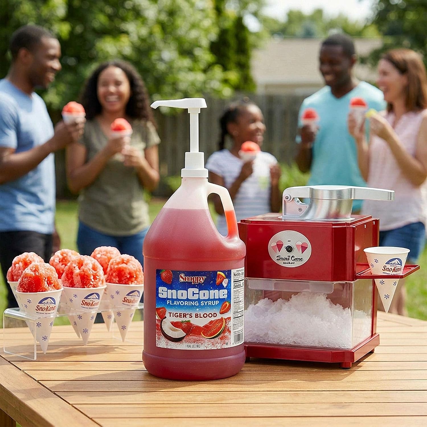 Snappy Tigers Blood Sno Cone Syrup, 1 Gallon (128 oz), Ready to Use for Snow Cone Machines and Shaved Ice