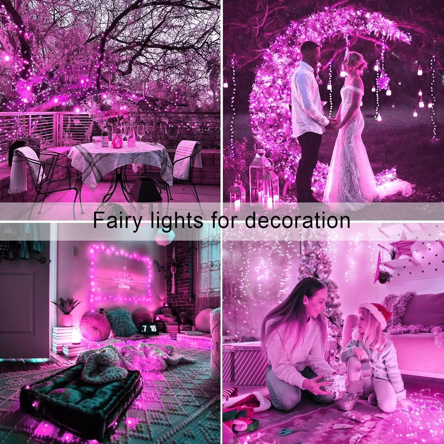JMEXSUSS 2 Pack Solar String Lights Outdoor Total 66FT 200LED Fairy Lights | Outdoor Waterproof, 8 Modes Solar Christmas Lights for Outside Garden Tree Patio Yard Wedding Christmas Decorations, White