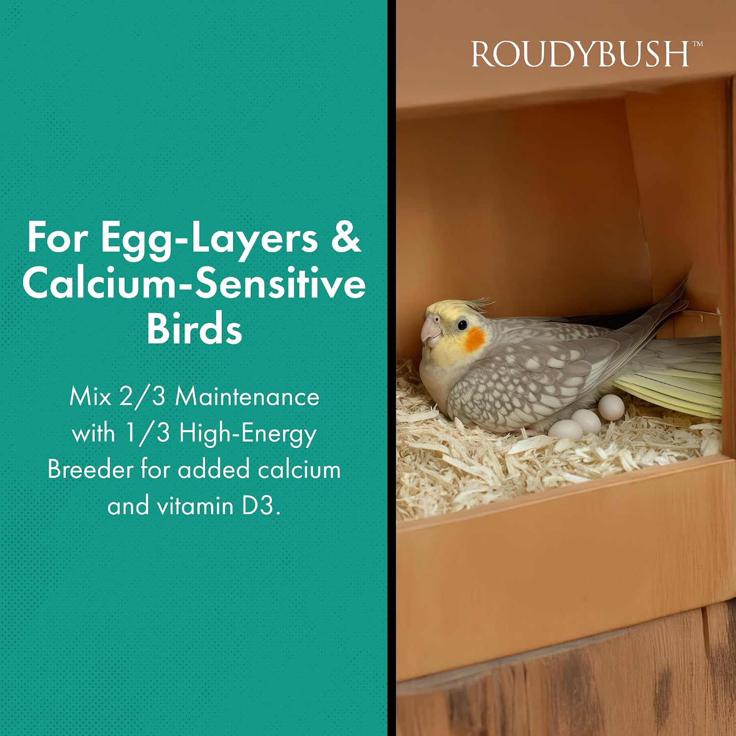 RoudyBush Daily Maintenance Food for Birds - Scientifically Formulated Bird Feed - Bird Food Pellets w/Corn, Wheat, Soy & More - Nutritious & Healthy Feed for Birds (Mini, 44oz)
