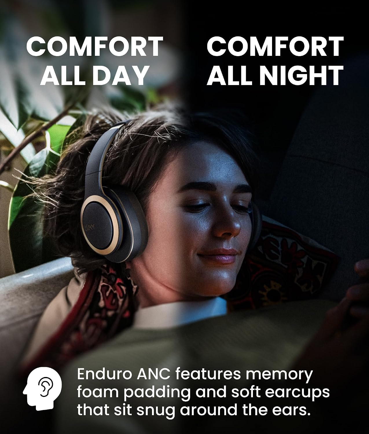 Cleer Audio Enduro ANC Noise Canceling Headphones, Dark Navy