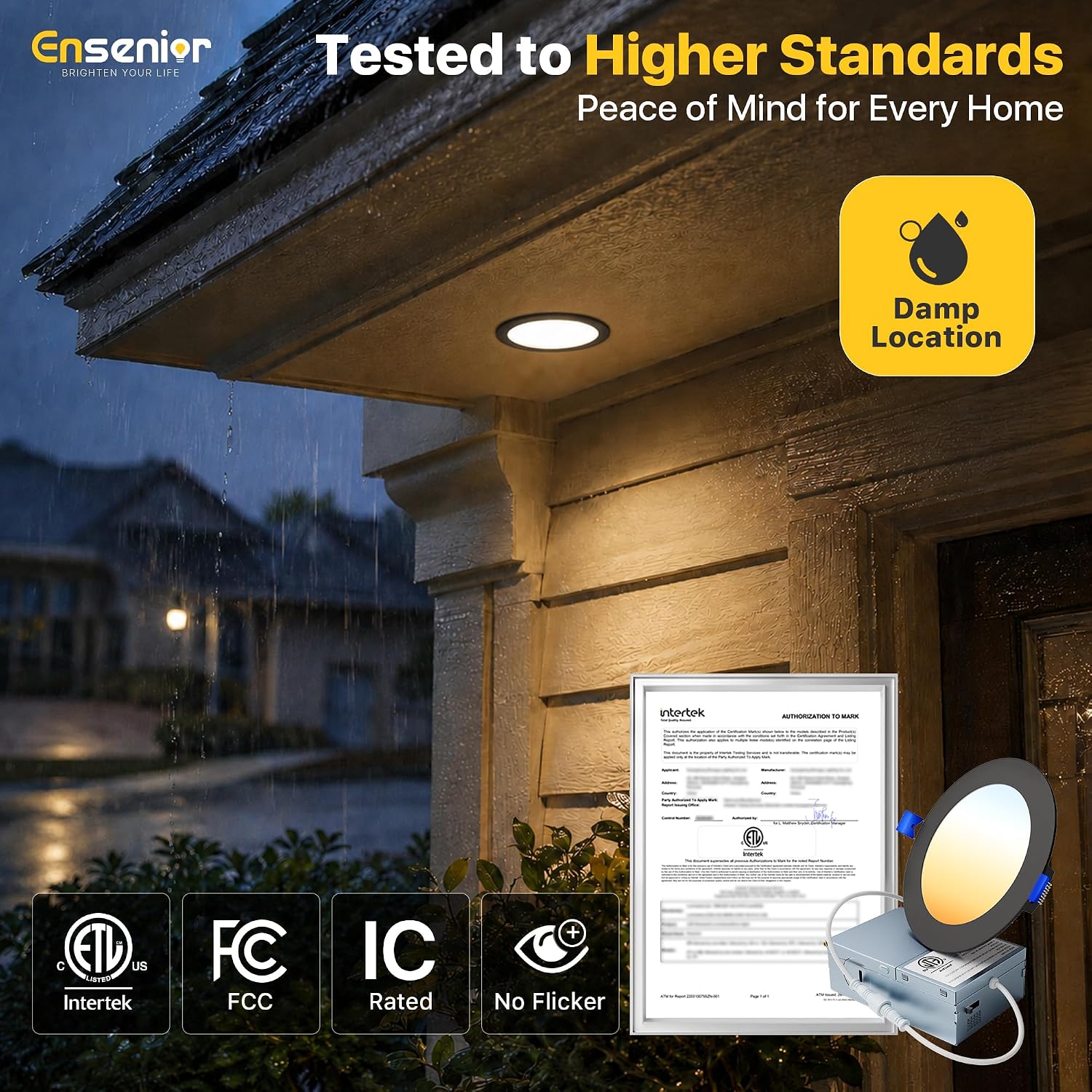 Ensenior 6 Pack 6 Inch LED Recessed Light, 5CCT Dimmable Canless Wafer