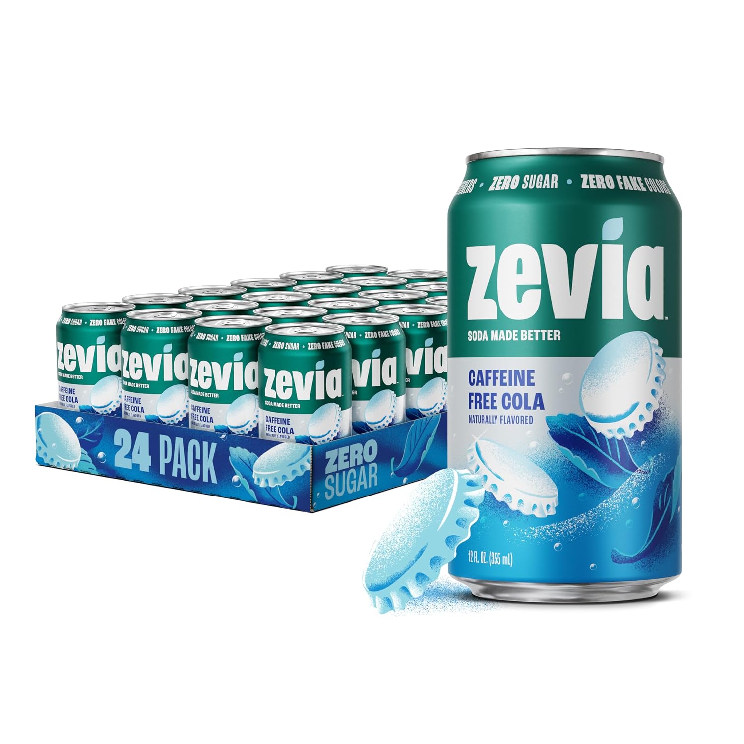 Zevia Zero Sugar Soda, Orange Creamsicle, 12 oz Cans (24-Pack) – Caffeine Free, Naturally Sweetened, No Calorie Soda - Non-GMO Project Verified, Gluten-Free, Vegan