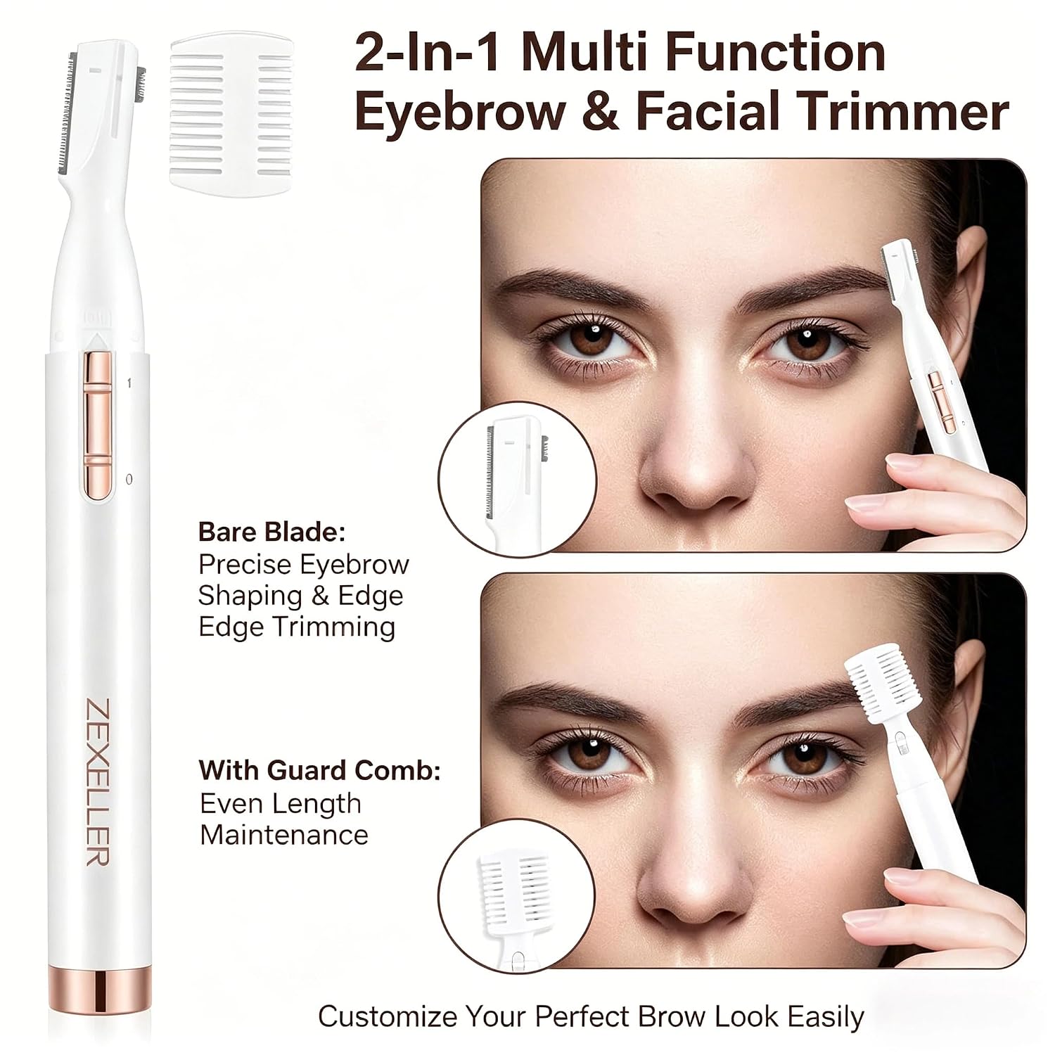 Upgraded Eyebrow Trimmer, Precision Electric Razor for Women Men