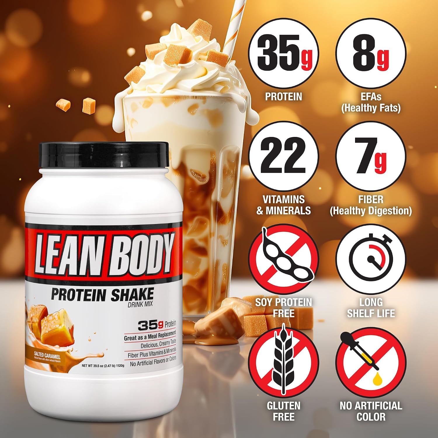 Labrada Nutrition Lean Body Hi-Protein Shake, Strawberry, 2.47-Pound Tub Strawberry Packaging May Vary