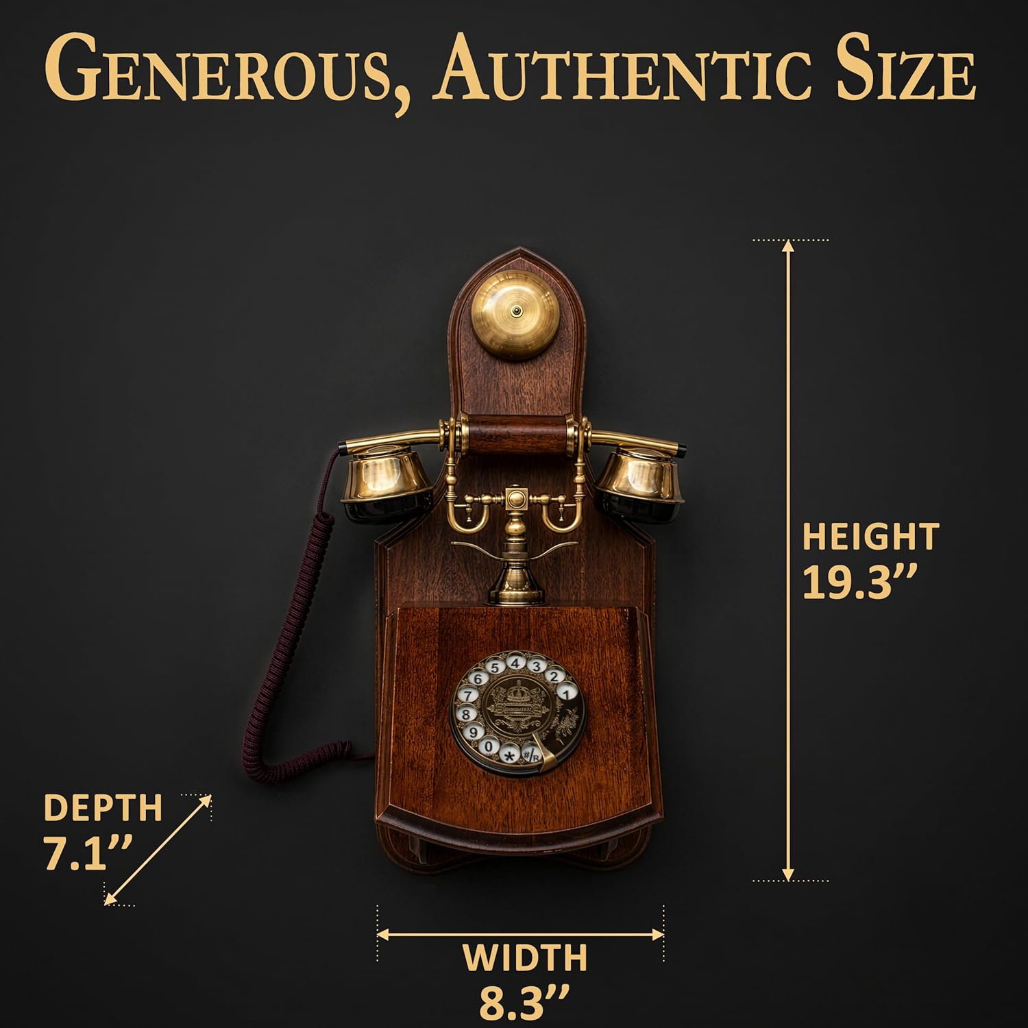Opis Technology 1921 Cable Model C — A Real-Wood Candlestick Rotary Phone, Fully Working on Modern Home Phone Lines.