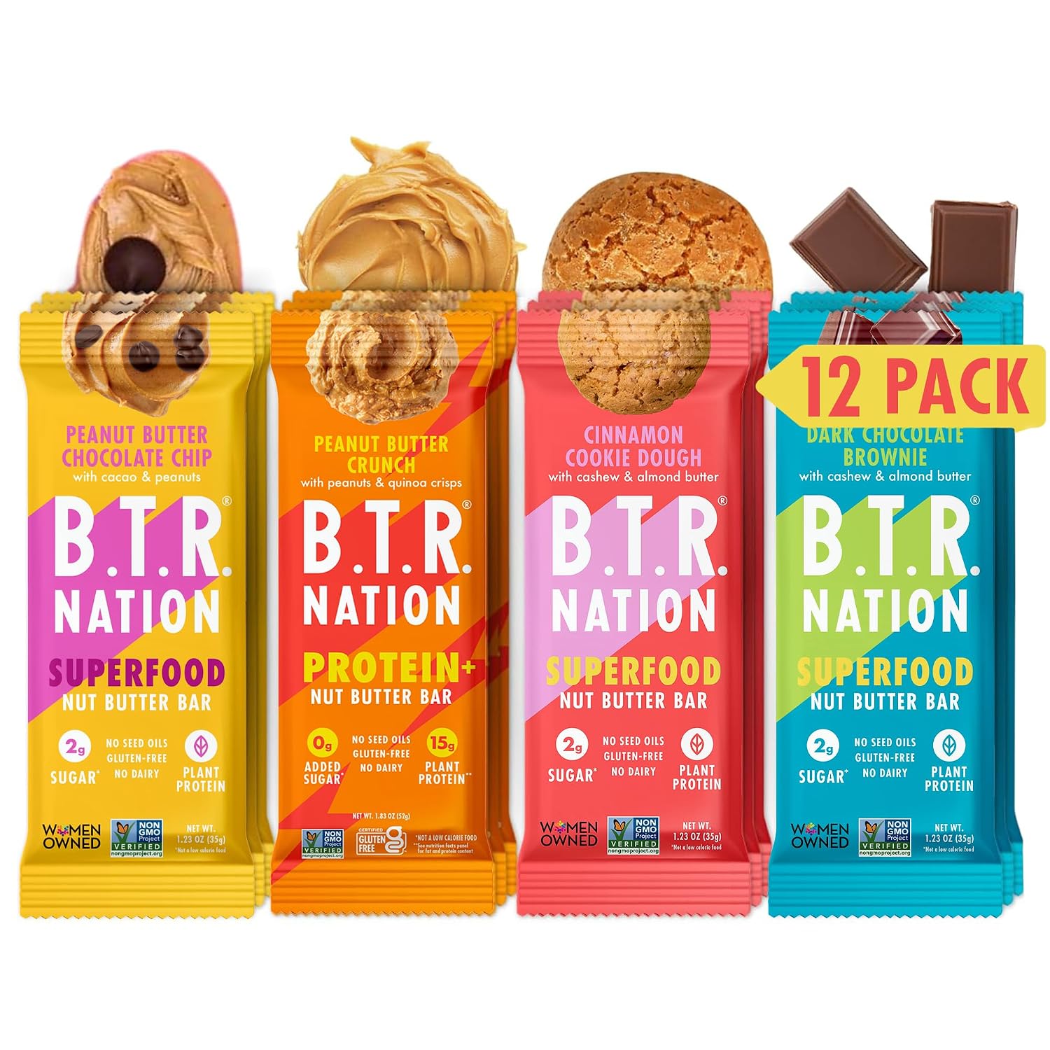 B.T.R Nation - Superfood Protein Bar Dark Chocolate - Vegan - 12 Bars