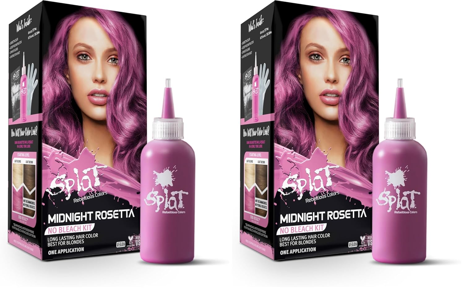 Splat Midnight Rosetta Semi Permanent Hair Dye Kit for Blondes, 1 Application, Includes Deep Reconstructor Conditioner, Lasts 30 Washes