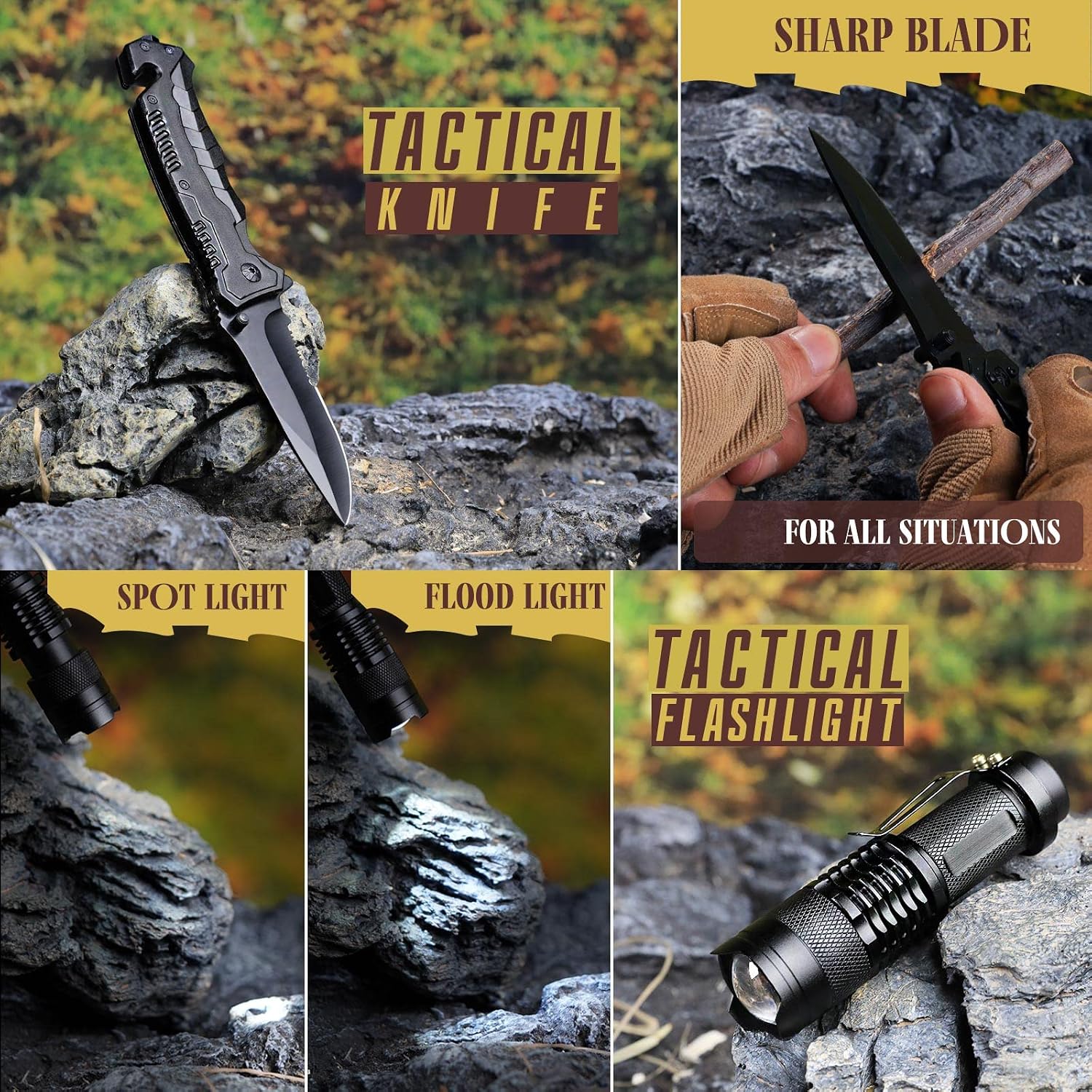 Survival Kit 14 in 1, Gifts for Men Dad Husband, Emergency Survival Gear and Equipment, Anniversary Birthday Gifts for Him Boyfriend, Hunting Fishing Camping Accessories