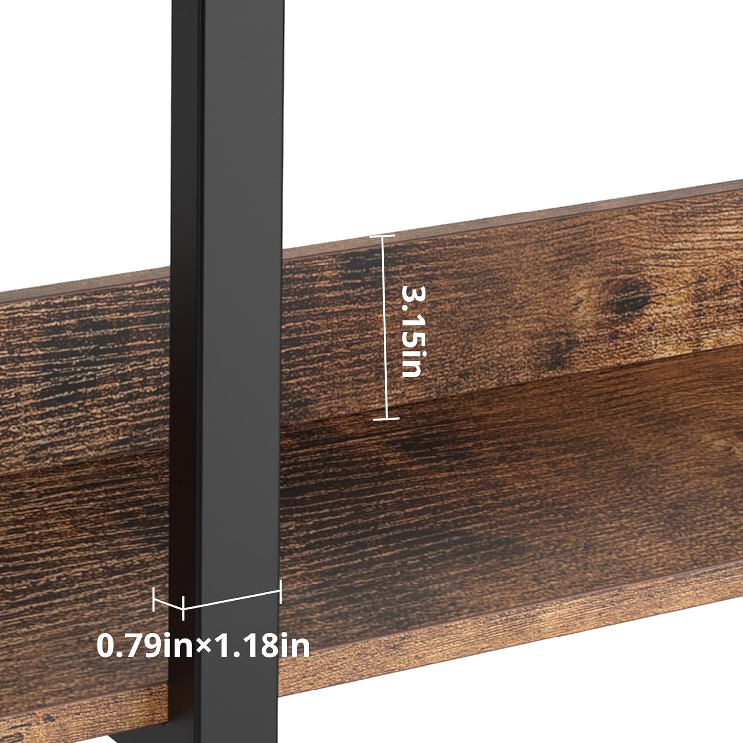 IRONCK Book Shelf Triple Wide Bookshelves 6 Tiers with Back Fence | Large Open Shelves, Etagere Bookcases, Home Office, Easy Assembly, Vintage Brown