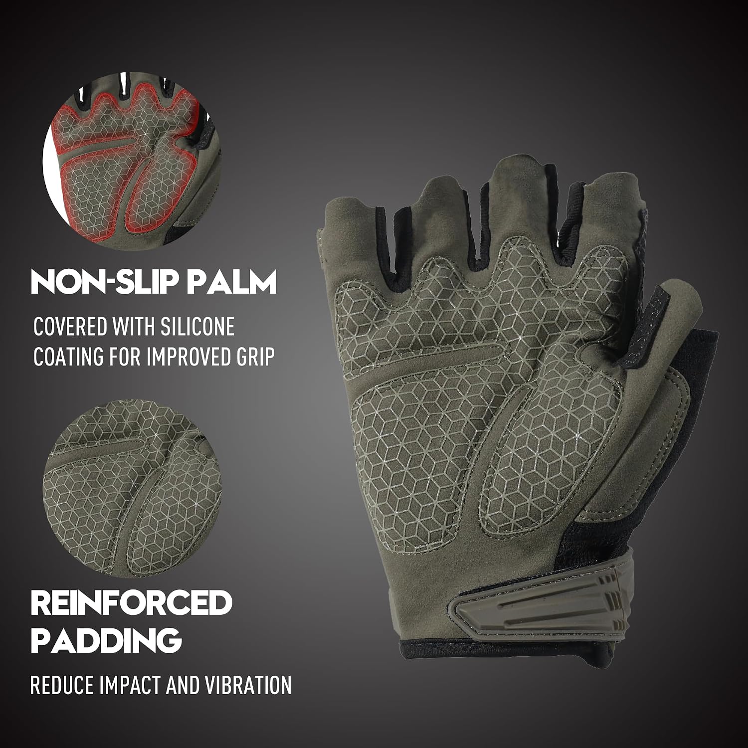 HANDLANDY Framer Work Gloves Open-Finger Carpenters Gloves, Fingerless Gaming Gloves for Tactical Shooting, Airsoft, Hunting, Police Work and Hiking L