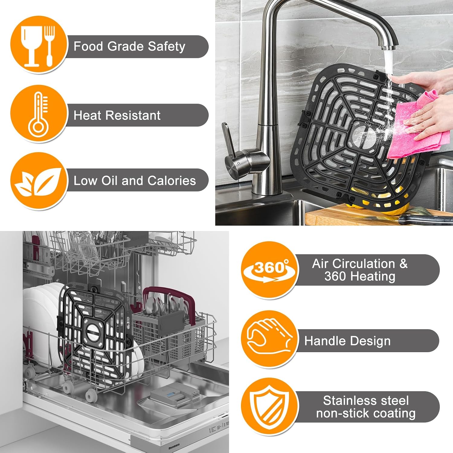 GXF Air Fryer Grill Pan for Instant Pot Vortex Plus 6 in 1 5.7QT 6 QT Gourmia GAF735 6 QT Air Fryer
