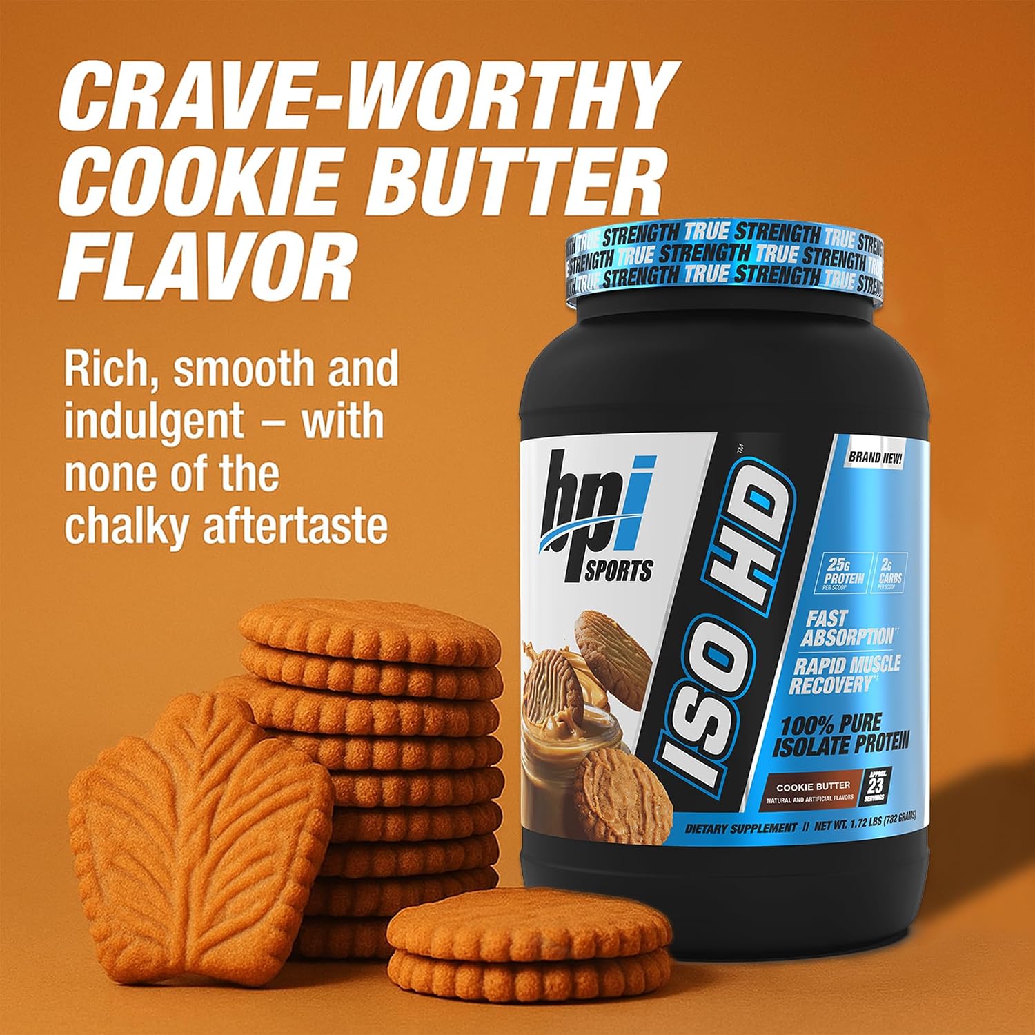 BPI Sports ISO HD Isolate Protein Powder – 100% Whey Isolate, Protein Powder for Muscle Gain - Chocolate Brownie, 5.4 Pounds - 69 Servings