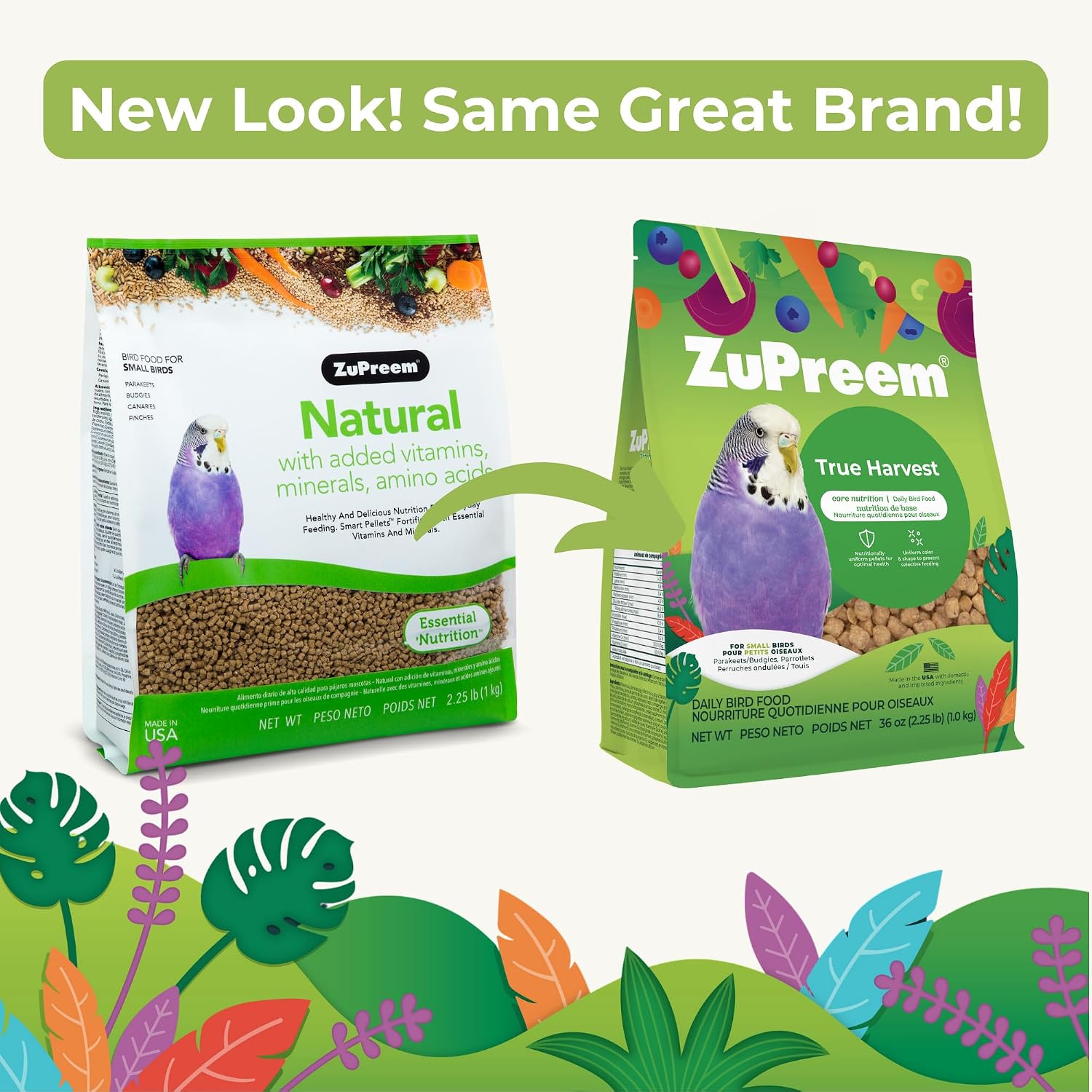 ZuPreem Sensible Seed Parakeet & Budgie Food, Variety Mixer, Small, 2 lb | Bird Food Mixer, Parrot & Parakeet Food, Budgie, Treats, Pellet Mix, Pumpkin Seeds, Safflower, Variety, Made in USA