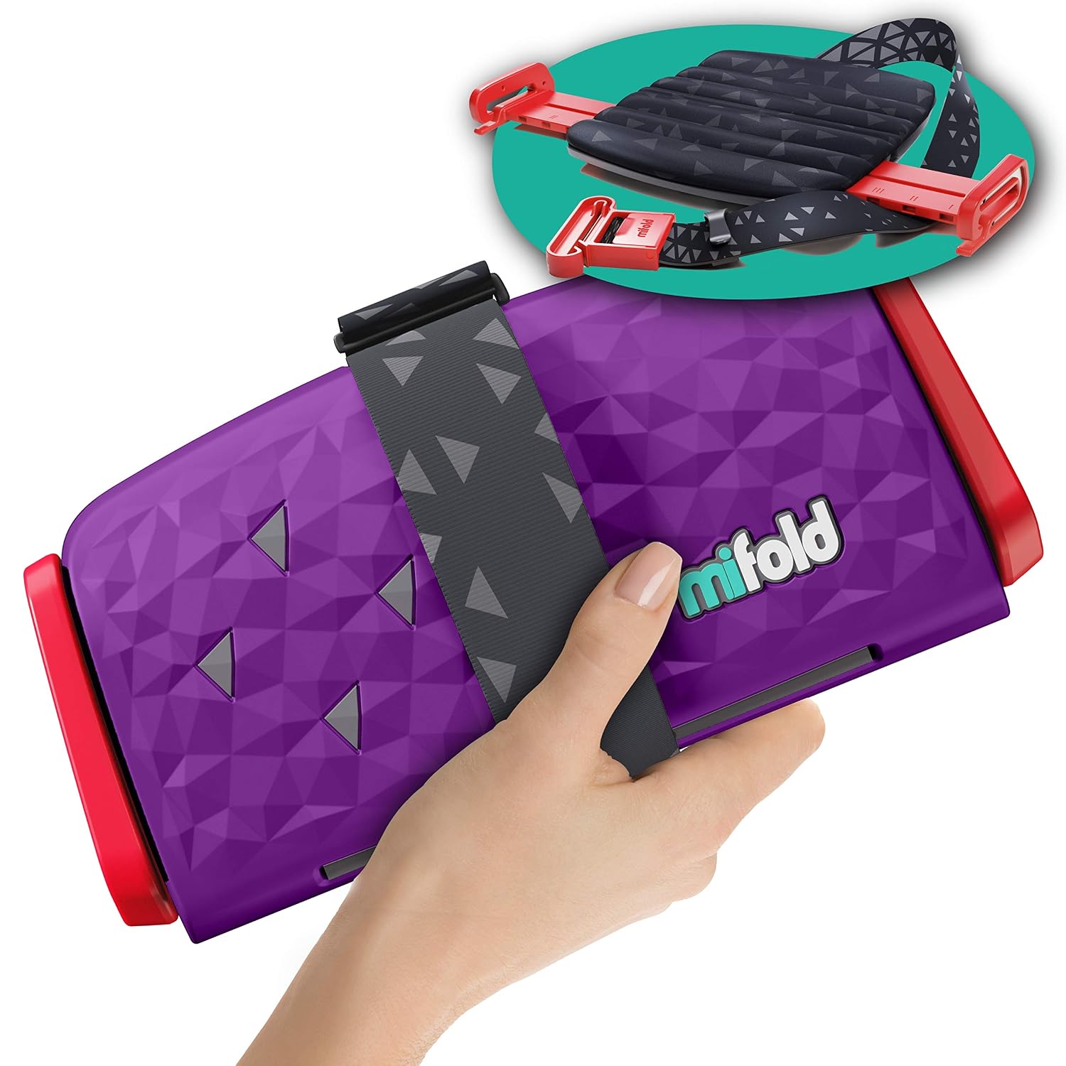 New Mifold Comfort Grab-and-go Car Backless Booster Seat-Compact and Portable for Every Day, Carpooling, Travel, Charcoal Grey