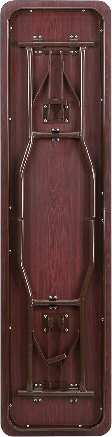 EMMA + OLIVER 6-Foot Mahogany Melamine Laminate Folding Training/Seminar | Table, Event Table