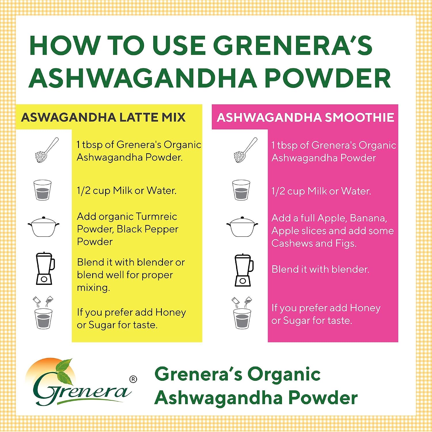 Grenera Organic Ashwagandha Root Powder | 2.2 lbs (1 kg) | USDA Organic, Vegan, Kosher Certified | Non-GMO, Gluten Free | Ashwagandha Powder for Smoothies, Drinks, Recipes | Lab Tested