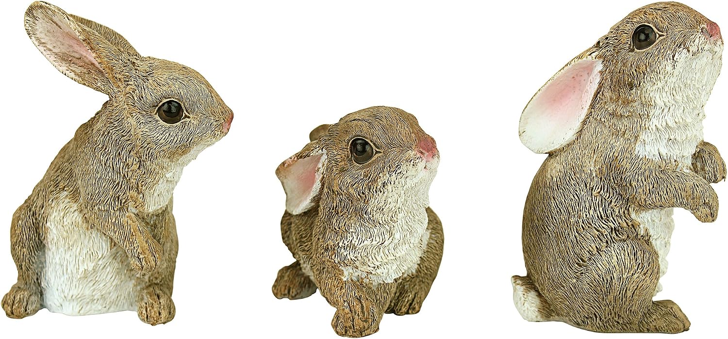 Design Toscano QM200681 Hopper the Bunny Standing Rabbit Indoor/Outdoor Garden Statue, 6 Inches Wide, 11 Inches Tall, Handcast Polyresin, Full Color Finish