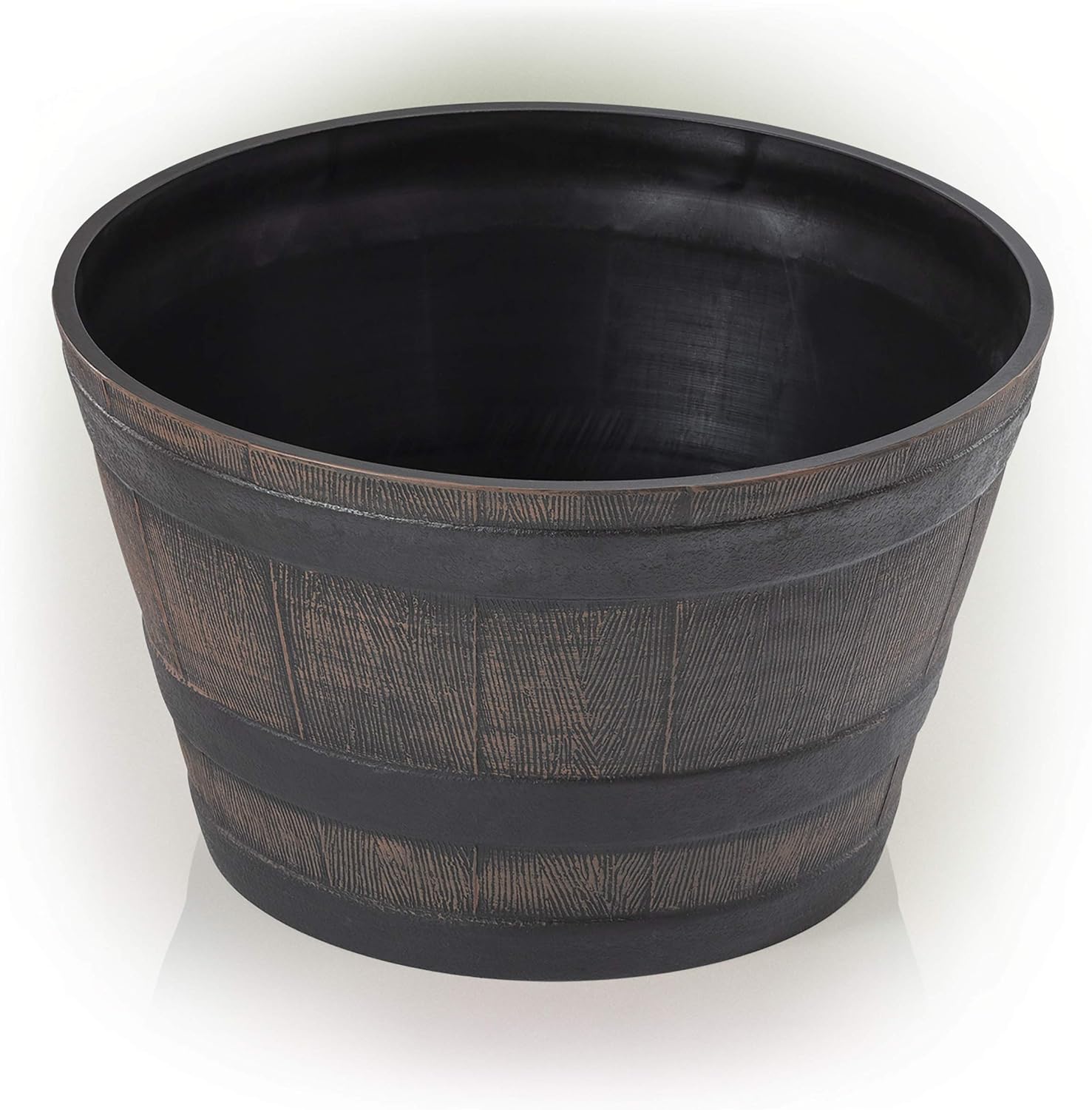 Alpine Corporation 11" Tall Indoor/Outdoor Barrel Shaped Planter