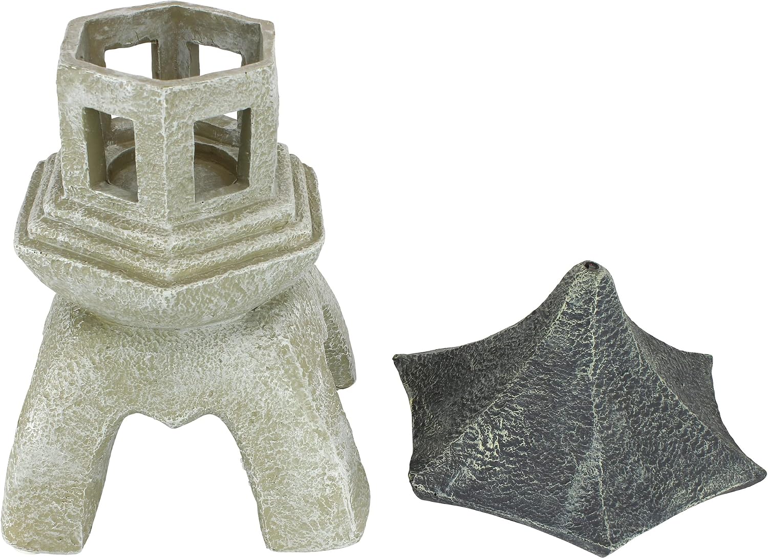 Design toscano ng29870 asian decor pagoda lantern indoor/outdoor statue, 11 inches wide, 11 inches deep, 17 inches high, handcast polyresin, two tone stone finish