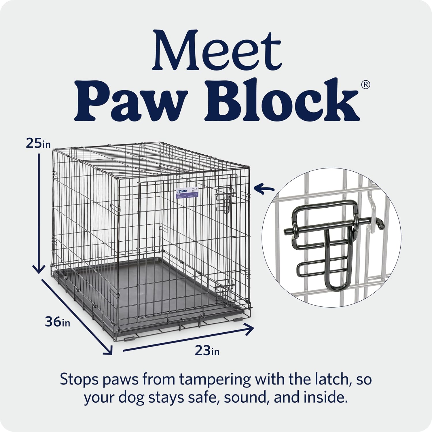 MidWest Homes for Pets 48-Inch iCrate for Extra-Large Breeds, 90-110 lbs, Single Door Folding Dog Crate with Divider Panel, Leak-Proof Tray & Secure Latches, Portable, Durable & Easy to Assemble