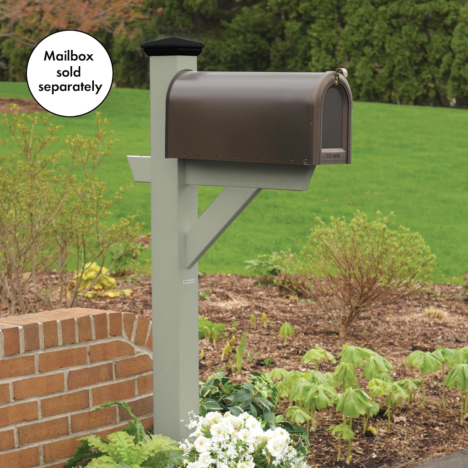 Highwood AD-MLBX1-CGE Hazelton Mailbox Post, Coastal Teak