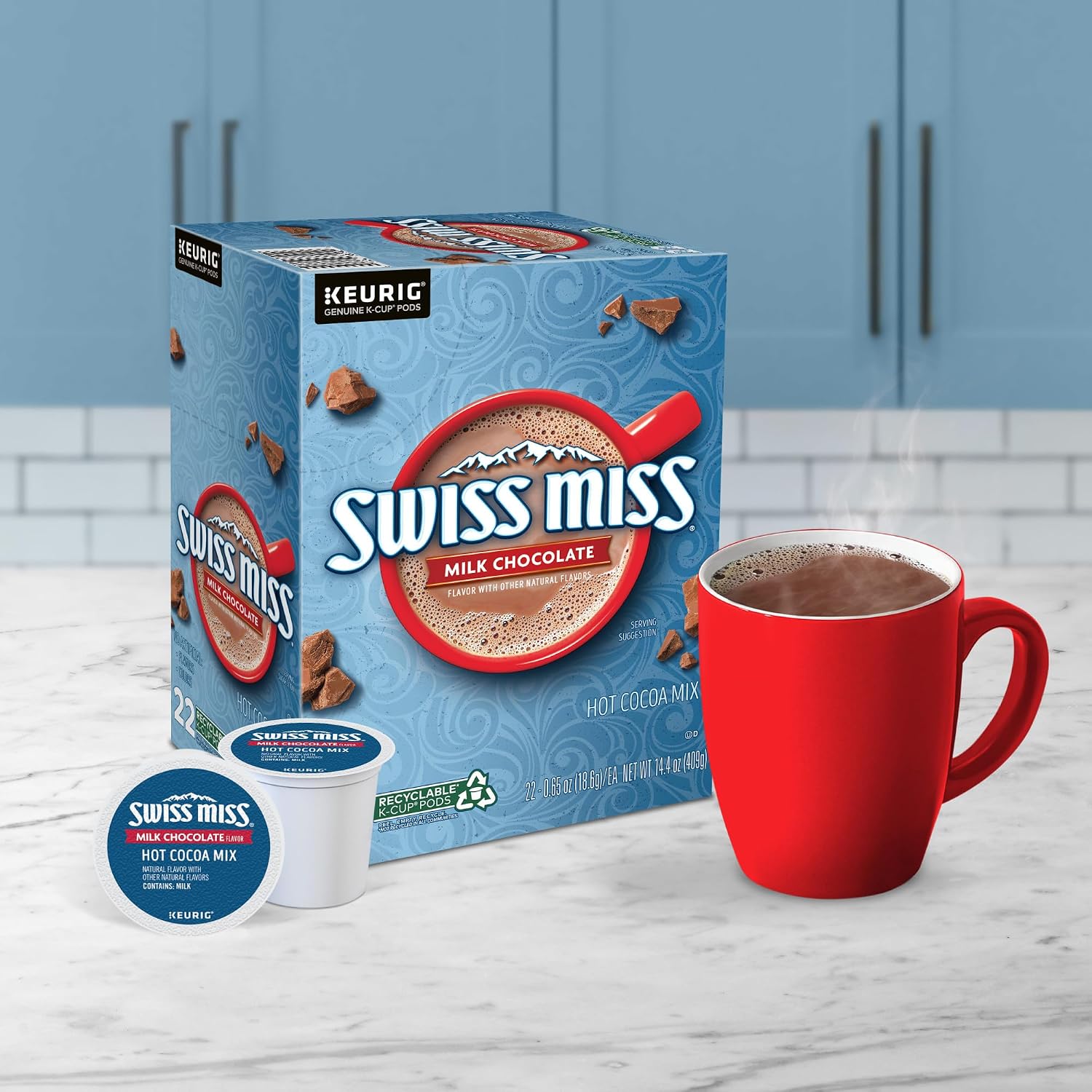Swiss Miss Milk Chocolate Hot Cocoa Keurig Single-Serve K Cup Pods, 28 Count