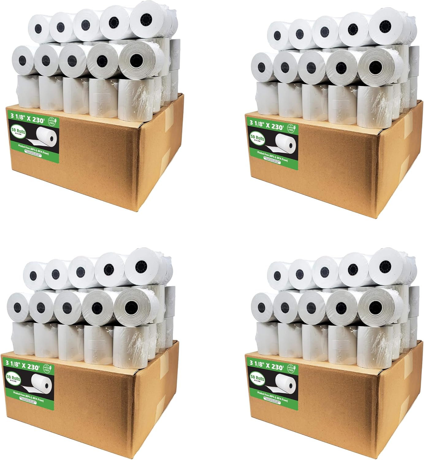 (50 Rolls) 3 1/8 x 230 Thermal Paper Receipt Rolls (55 GSM Premium Quality German Paper) Fits All POS Cash Registers BPA Free - BuyRegisterRolls