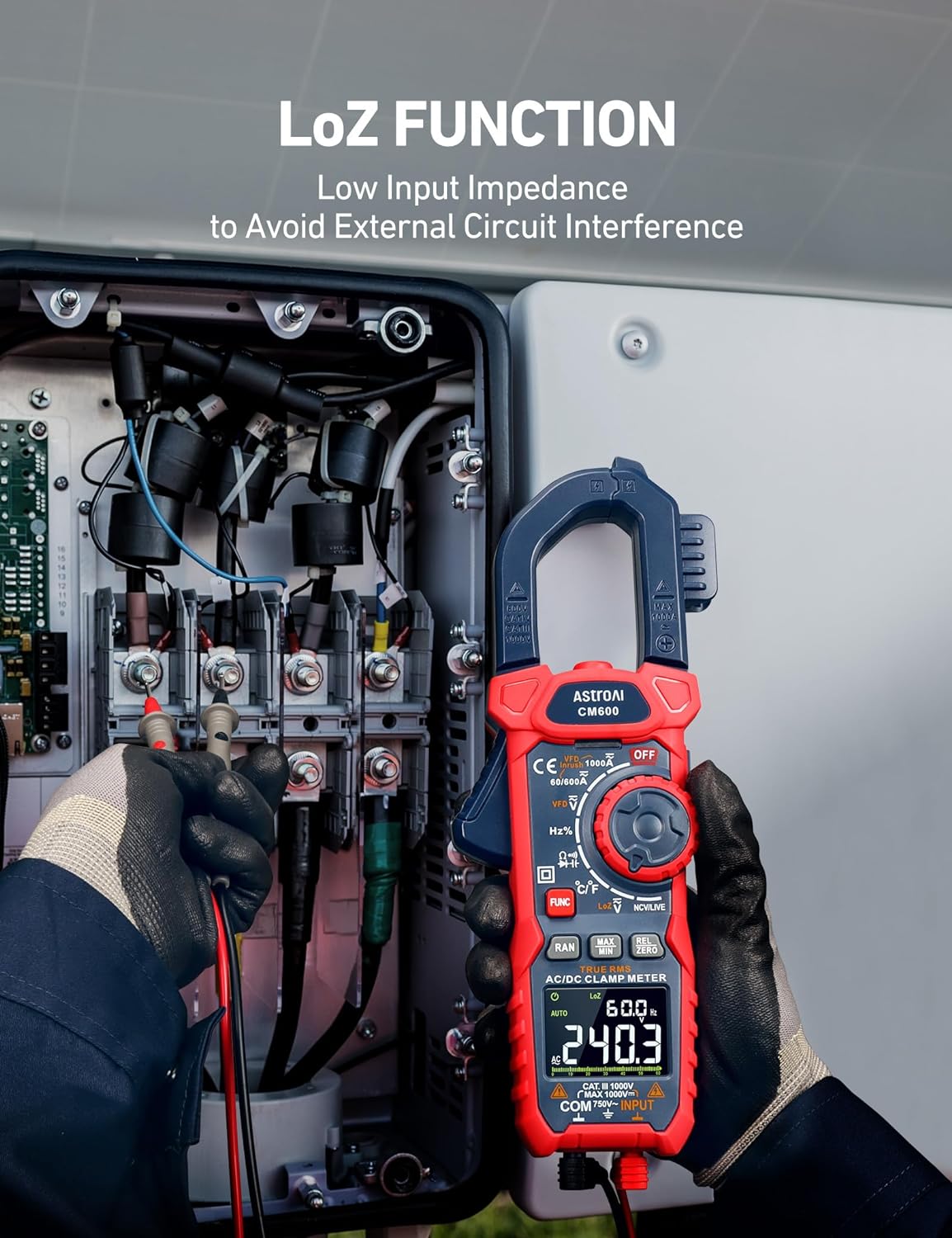 AstroAI Digital Clamp Meter Multimeter 2000 Counts Amp Voltage Tester Auto-ranging with AC/DC Voltage, AC Current, Resistance, Capacitance, Continuity