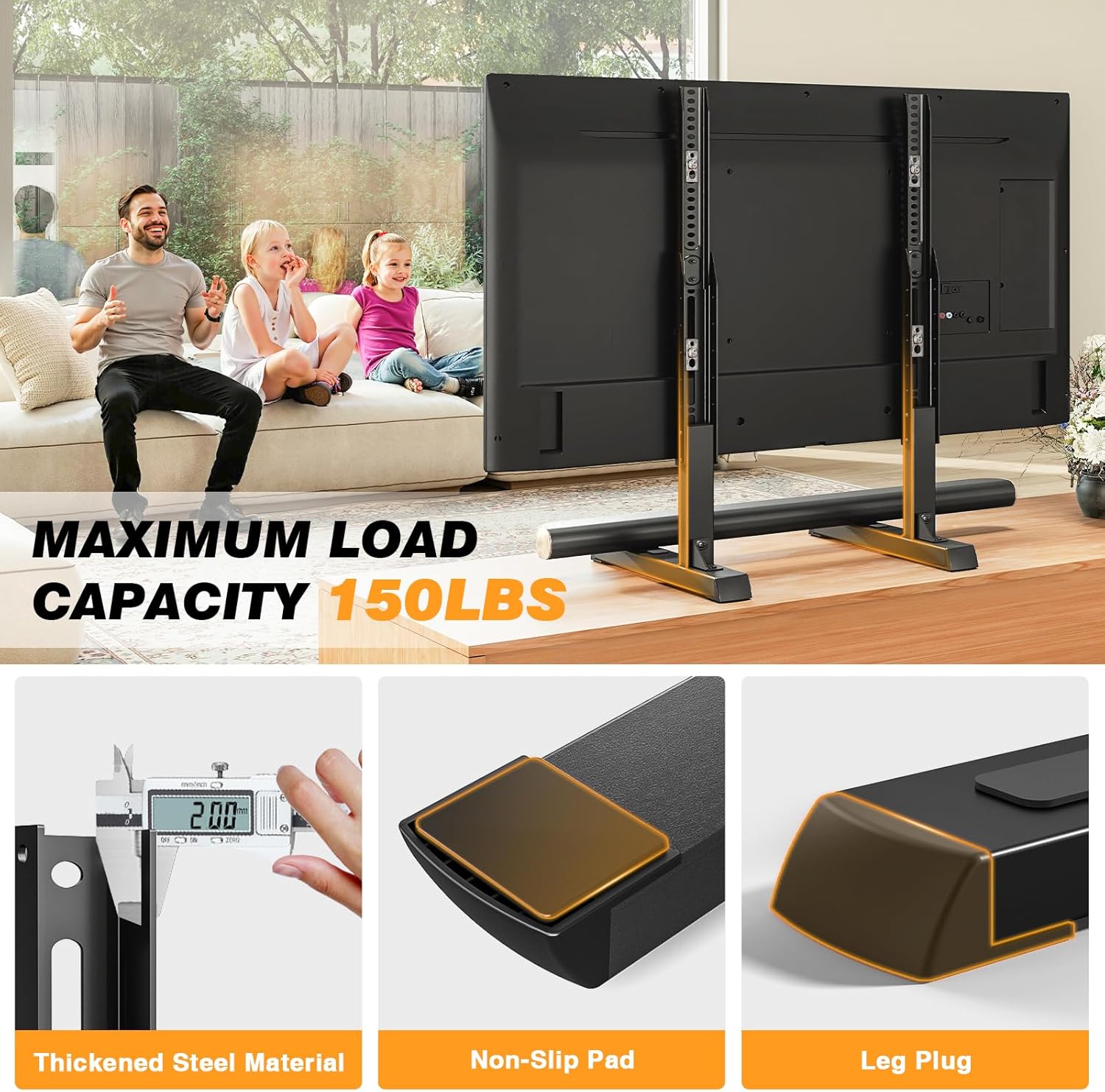 TAVR Universal Table Top TV Stand Mount, TV Legs for Most 20-75 Inch TVs
