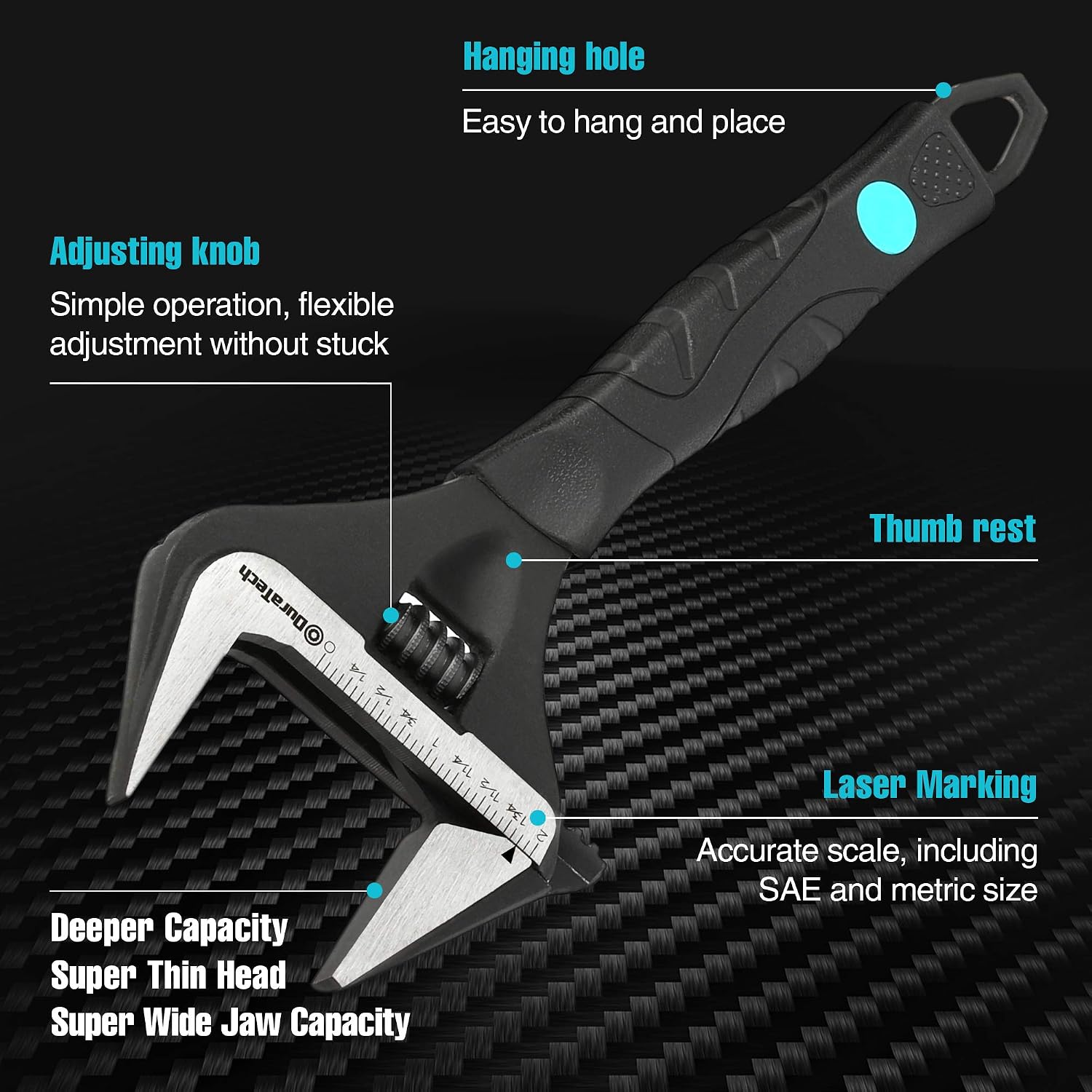 DURATECH 10-Inch Wide Jaw Adjustable Wrench