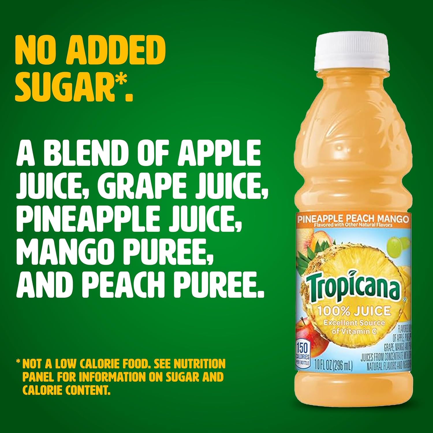 Tropicana Pineapple Peach Mango 100% Juice, 24-pack, 10 fl oz bottles