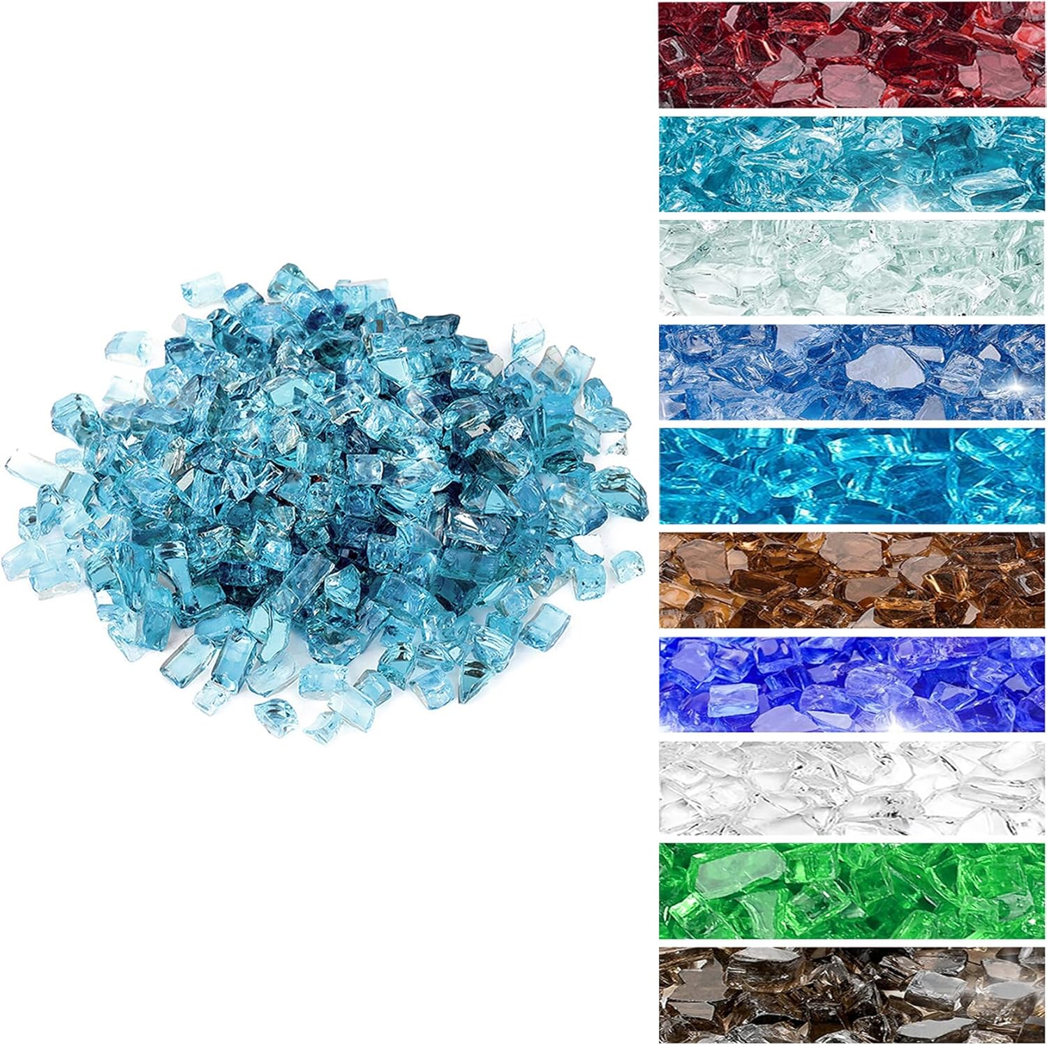 Onlyfire 10 lbs Fire Glass Rocks for Gas Propane Fire Pit and Fireplace