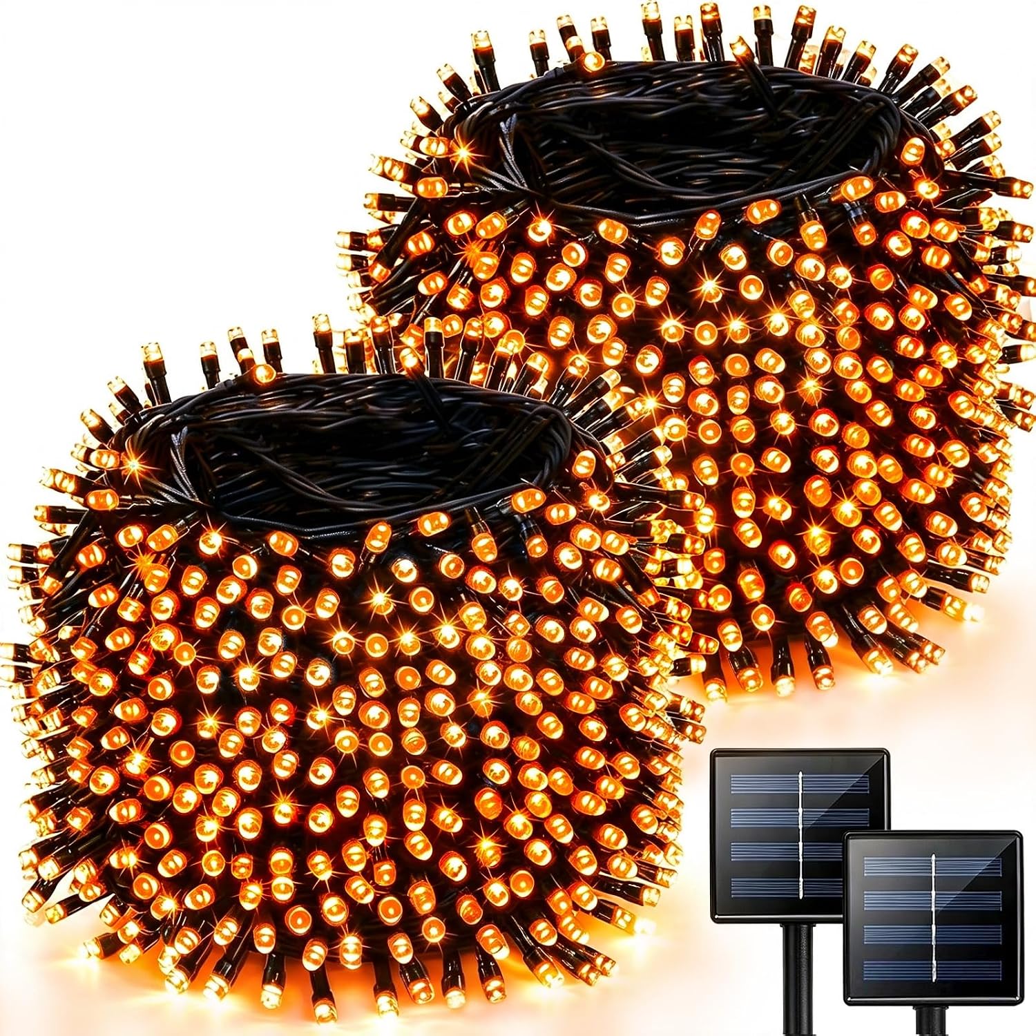 Solar String Lights Outdoor 2 Pack 170FT 480 LED Christmas Light Warm White