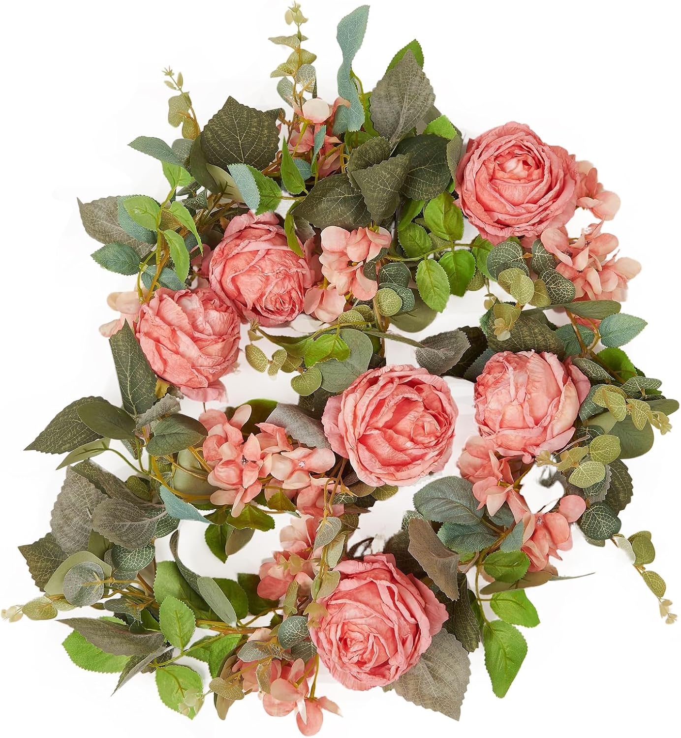 8Pcs x 8.2FT Artificial Flower Garland Floral Rose Vine Decor, Pink Flower