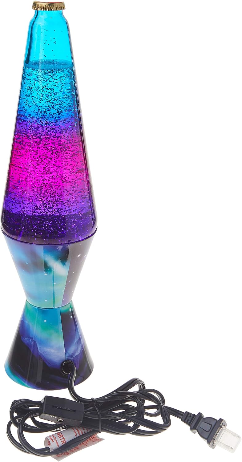 Lamp 2160 LVA2160 Colormax Northern Lights, 14.5-inches, Glitter with Clear Liquid and Decal Base