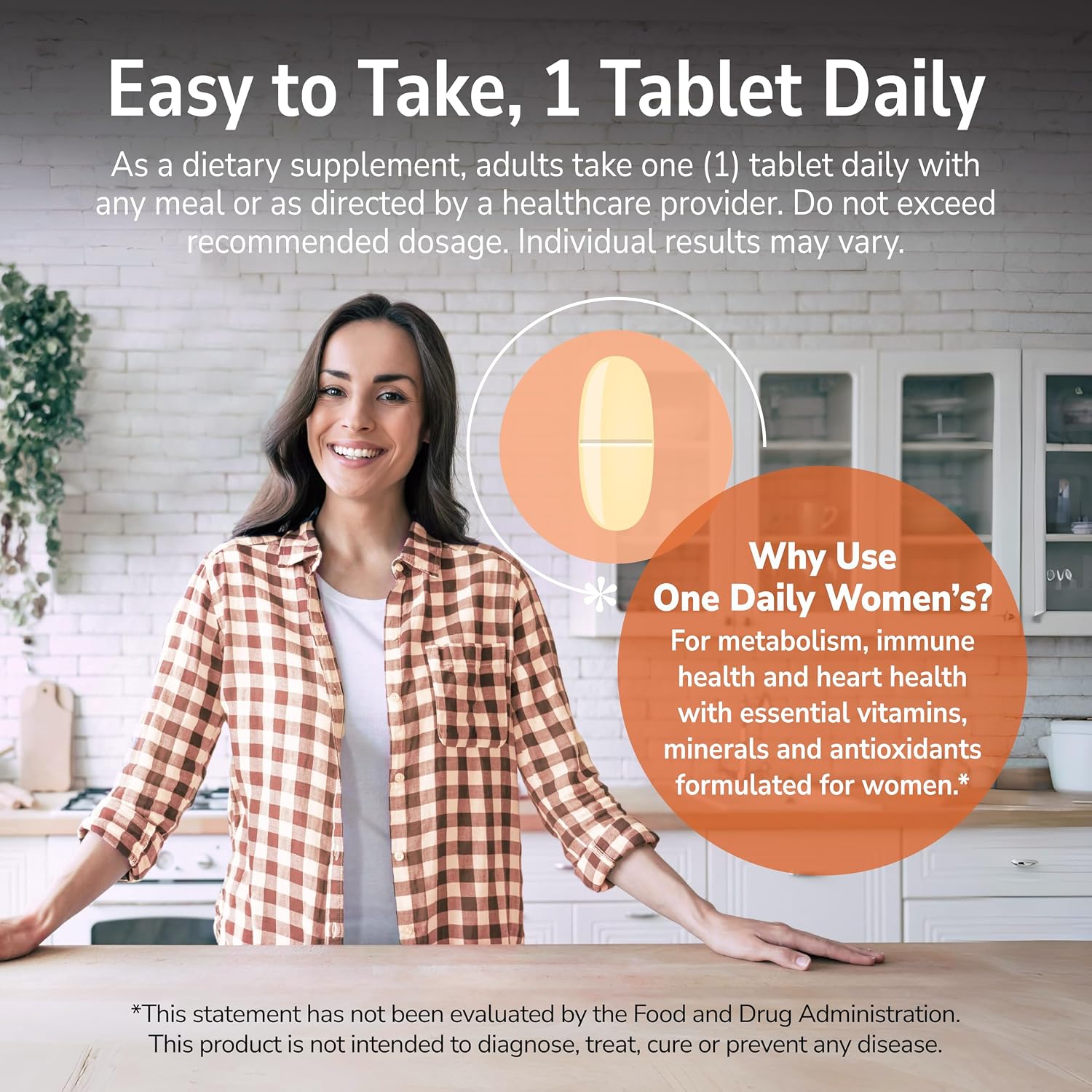 21st Century One Daily Women's Multivitamin Tablets, 100 Count | Complete Daily Multivitamin & Multimineral, Compare VS. One A Day® Women's