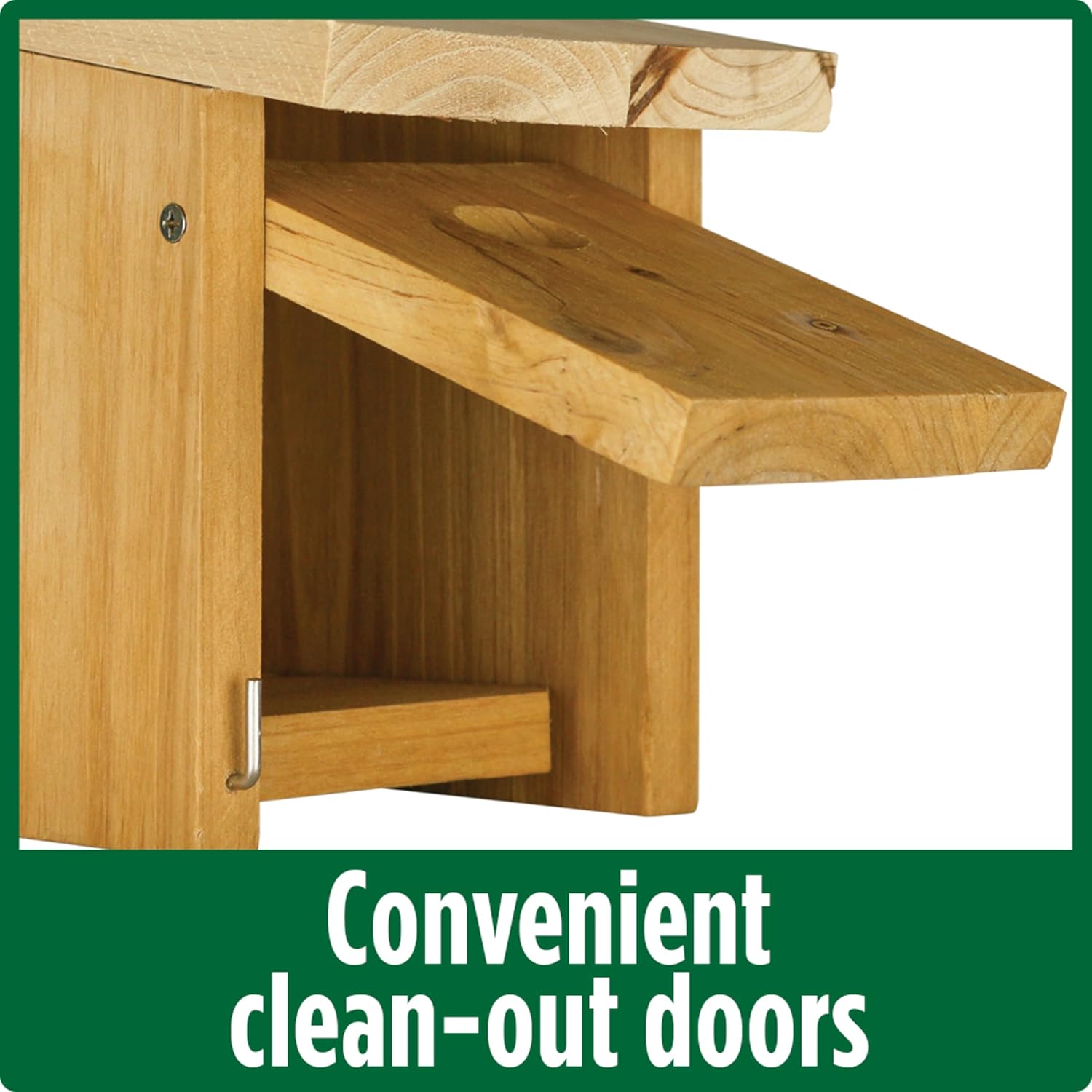 Nature's Way Cedar Box Wren House with Clean-Out Door, Wild Bird House and Outdoor Décor, Brown