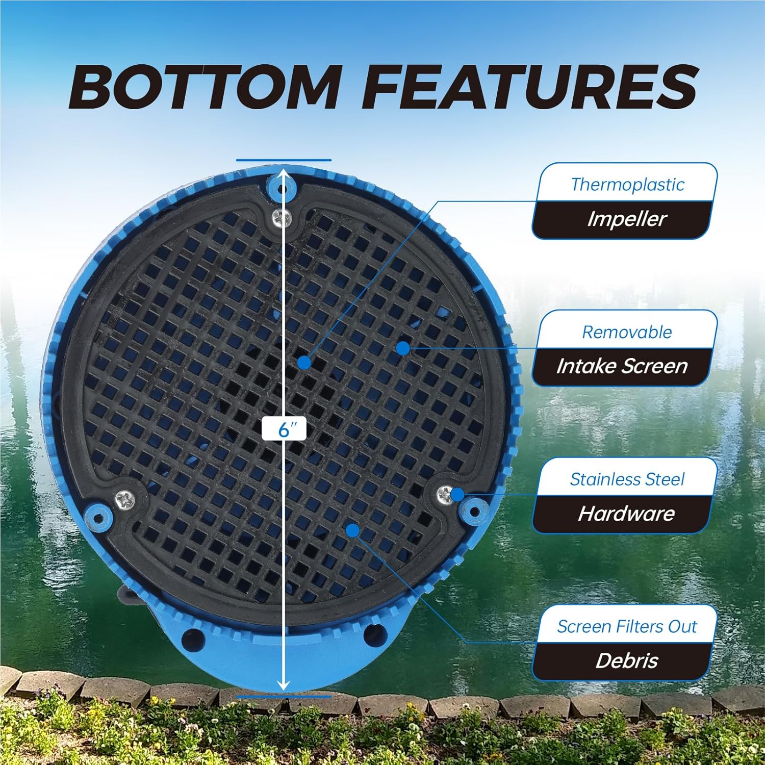 1/4 HP Submersible Water Pump 1800GPH Small Sump Pump Thermoplastic Electric Portable Transfer Utility Pump Clean for Swimming Pool Basement Garden