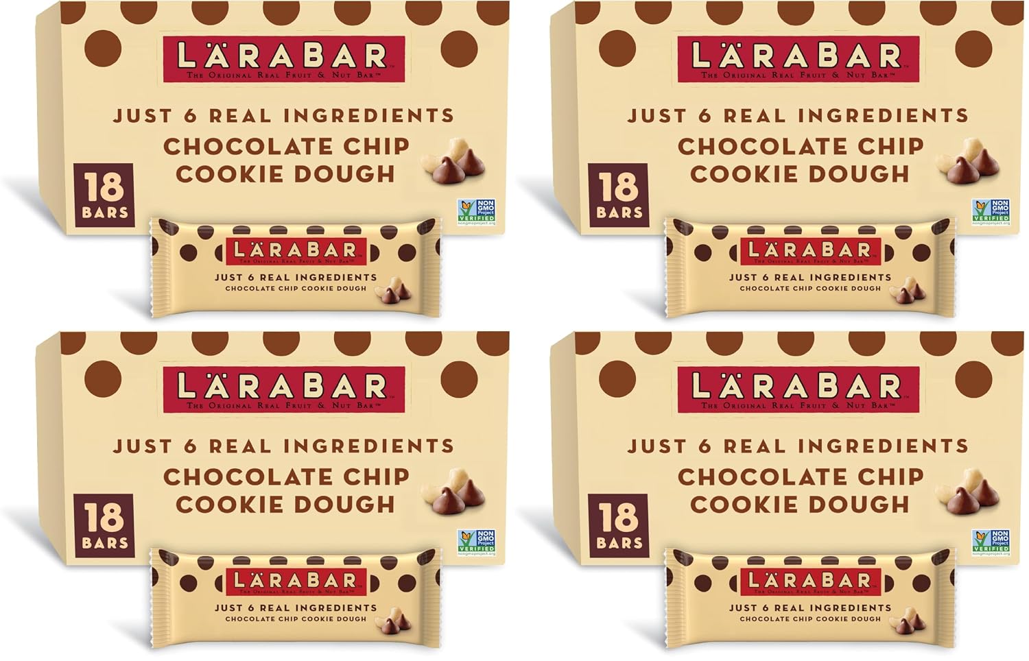 Larabar Chocolate Chip Cookie Dough, Fruit & Nut Bars, 18 ct, 28.8 oz