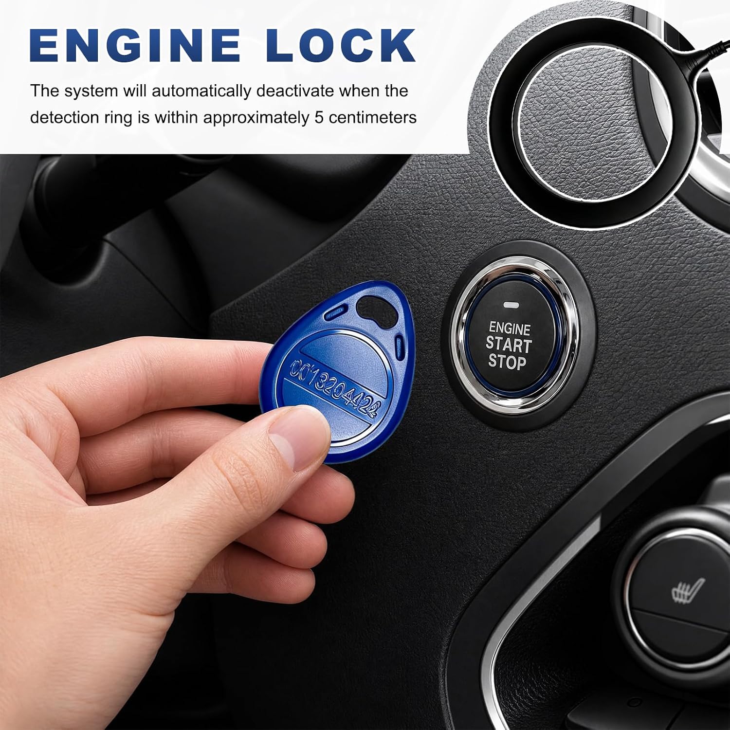 Car Push Engine Start Button Kit, Anti-Thief RFID Push to Start Ignition Kit Installation Assembly