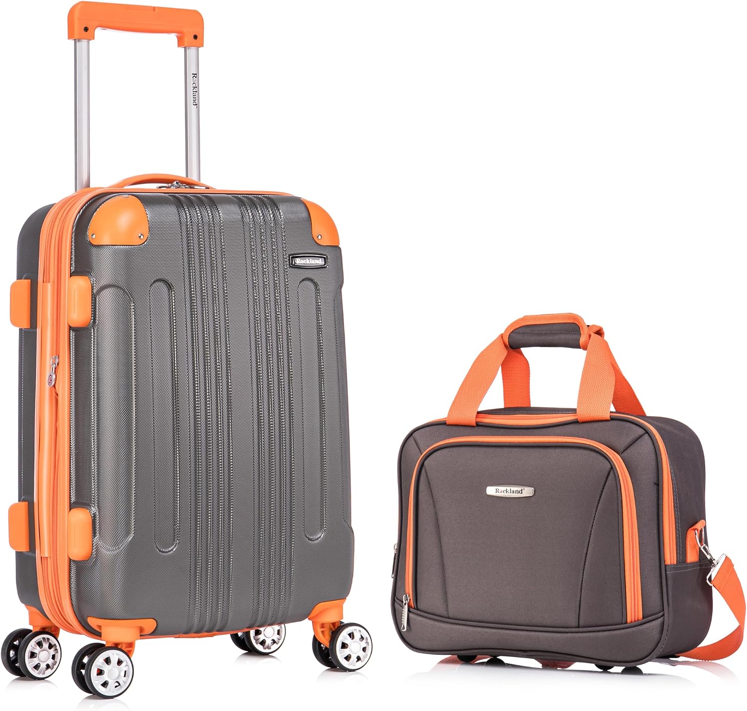 Rockland London Hardside Spinner Wheel Luggage, White, 3-Piece Set (20/24/28)