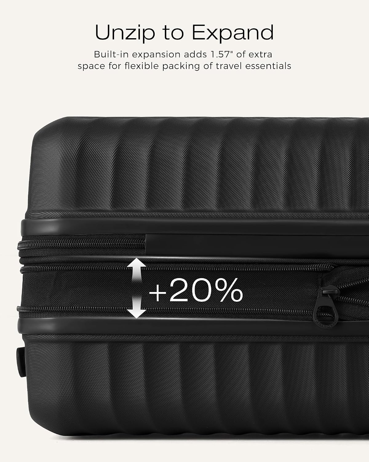 Coolife Luggage Carry-On, Lightweight PC Hardside Suitcase, 20-Inch, Black | Expandable Carry-On, Dual Spinner Wheels, TSA-Approved Lock, Upgraded PC Hardshell, Durable Travel Suitcase