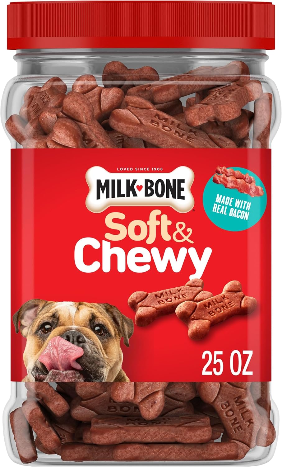 Milk-Bone Soft & Chewy Dog Training Treats, 25 oz Canister | Made with real chicken breast, soft dog treats for training and rewarding, 18% protein, fortified with vitamins and minerals